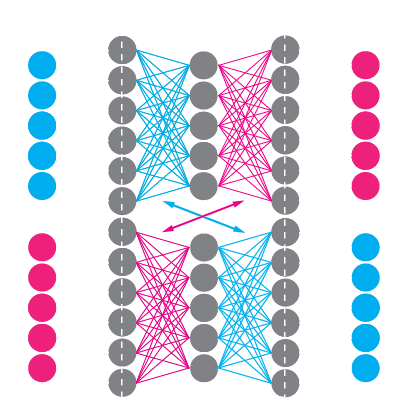 Bidirectional (symmetrical) deep neural networks